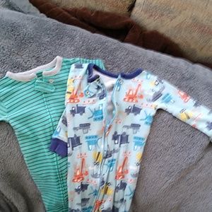 2 ling sleeve footie PJs